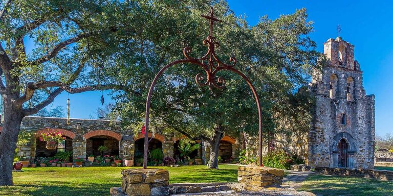 Vibrant illustration of Mission Espada showcasing its historic architecture