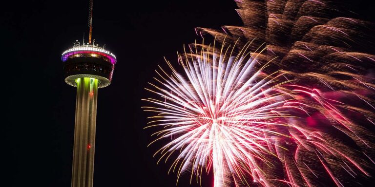 San Antonio fireworks and Tower of the Americas